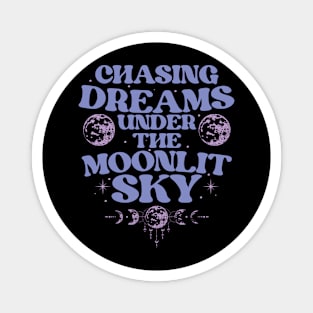 Chasing dreams under the moonlit sky Magnet